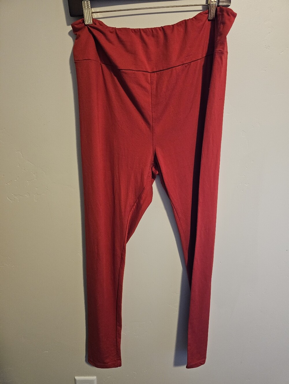 T/C Red High-Waist Stretch Leggings